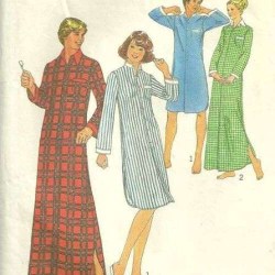 7723 1976 HIM HER LS NIGHTSHIRT 2 LENGTHS PATTERN LG 38-40